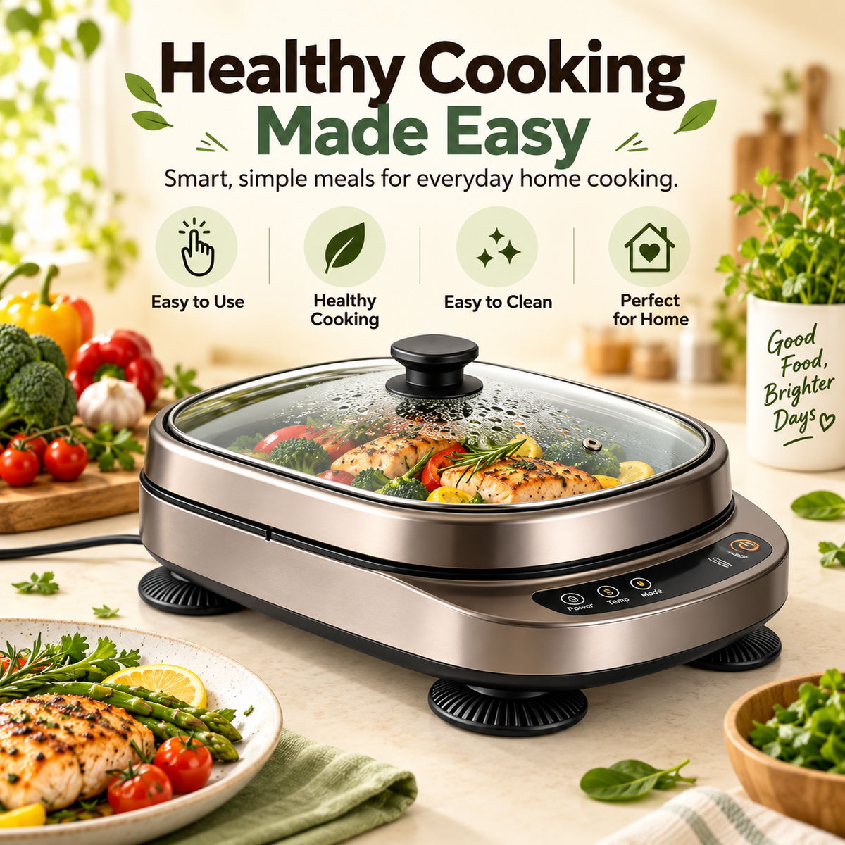 Smart Multi-Function JUVVOOS®Electric Hot Pot with Adjustable Heat Control, Non-Stick Cooking Pot & All-in-One Cooking 🍲