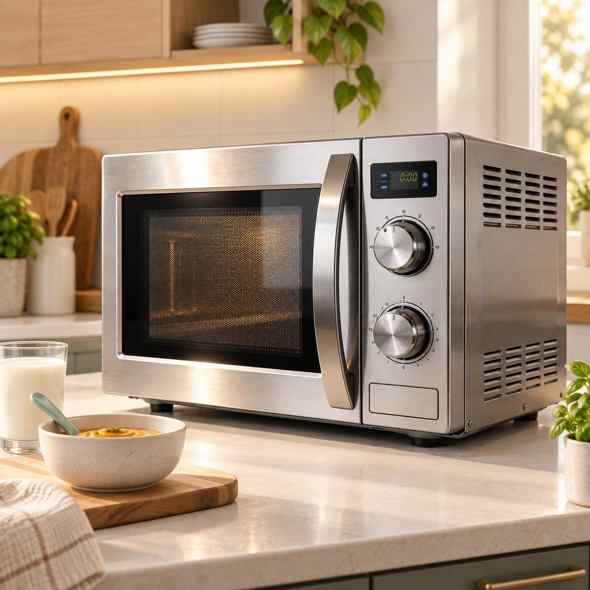 Smart Compact JUVVOOS®Microwave Oven with 360° Even Heating, Adjustable Power & One-Touch Reheating 🥘