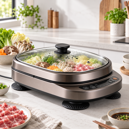 Smart Multi-Function JUVVOOS®Electric Hot Pot with Adjustable Heat Control, Non-Stick Cooking Pot & All-in-One Cooking 🍲