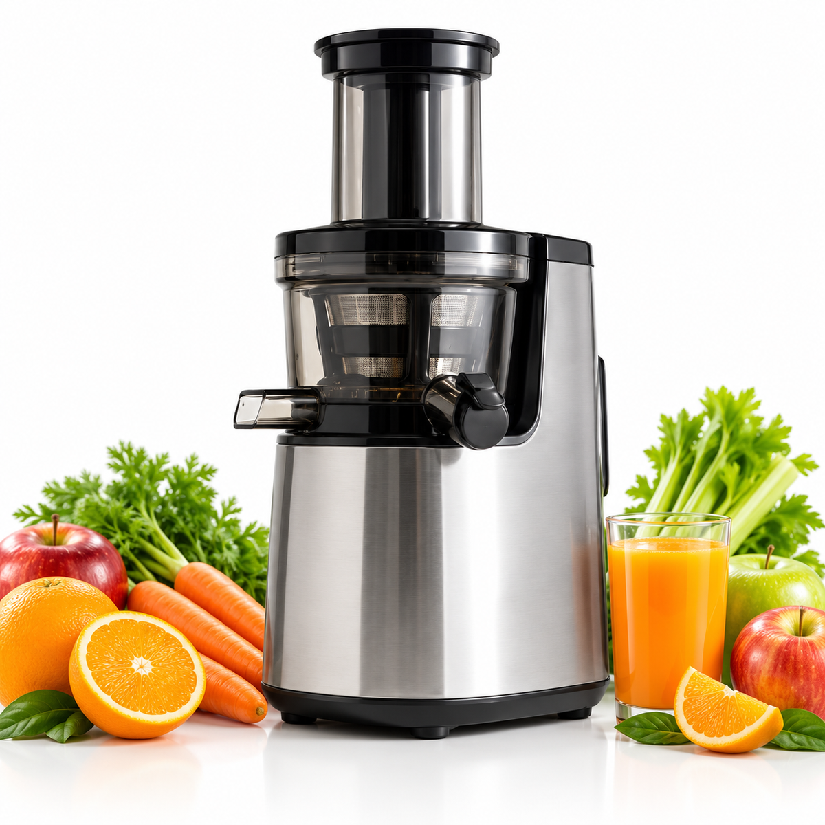 🥤Quiet Slow-Masticating JUVVOOS®Juicer ✨ Automatic Pulp & Juice Separation | Residue-Free Fruit & Vegetable Extractor | Multifunctional Home Juicer for Fresh Juice, Smoothies, Milkshakes & Baby Food 🍃