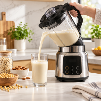 🥛✨ Smart Quiet JUVVOOS®Soy Milk Maker & Blender | Filter-Free Dry Bean Grinding | 24H Preset, Keep Warm & Self-Cleaning | Multifunctional Food Processor for Soy Milk, Smoothies & More