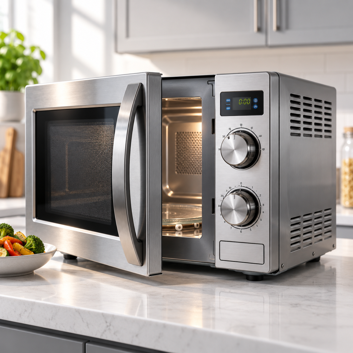 Smart Compact JUVVOOS®Microwave Oven with 360° Even Heating, Adjustable Power & One-Touch Reheating 🥘