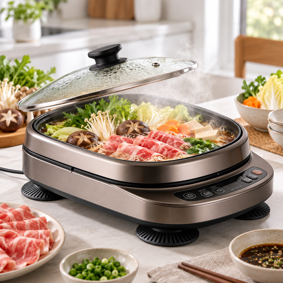 Smart Multi-Function JUVVOOS®Electric Hot Pot with Adjustable Heat Control, Non-Stick Cooking Pot & All-in-One Cooking 🍲