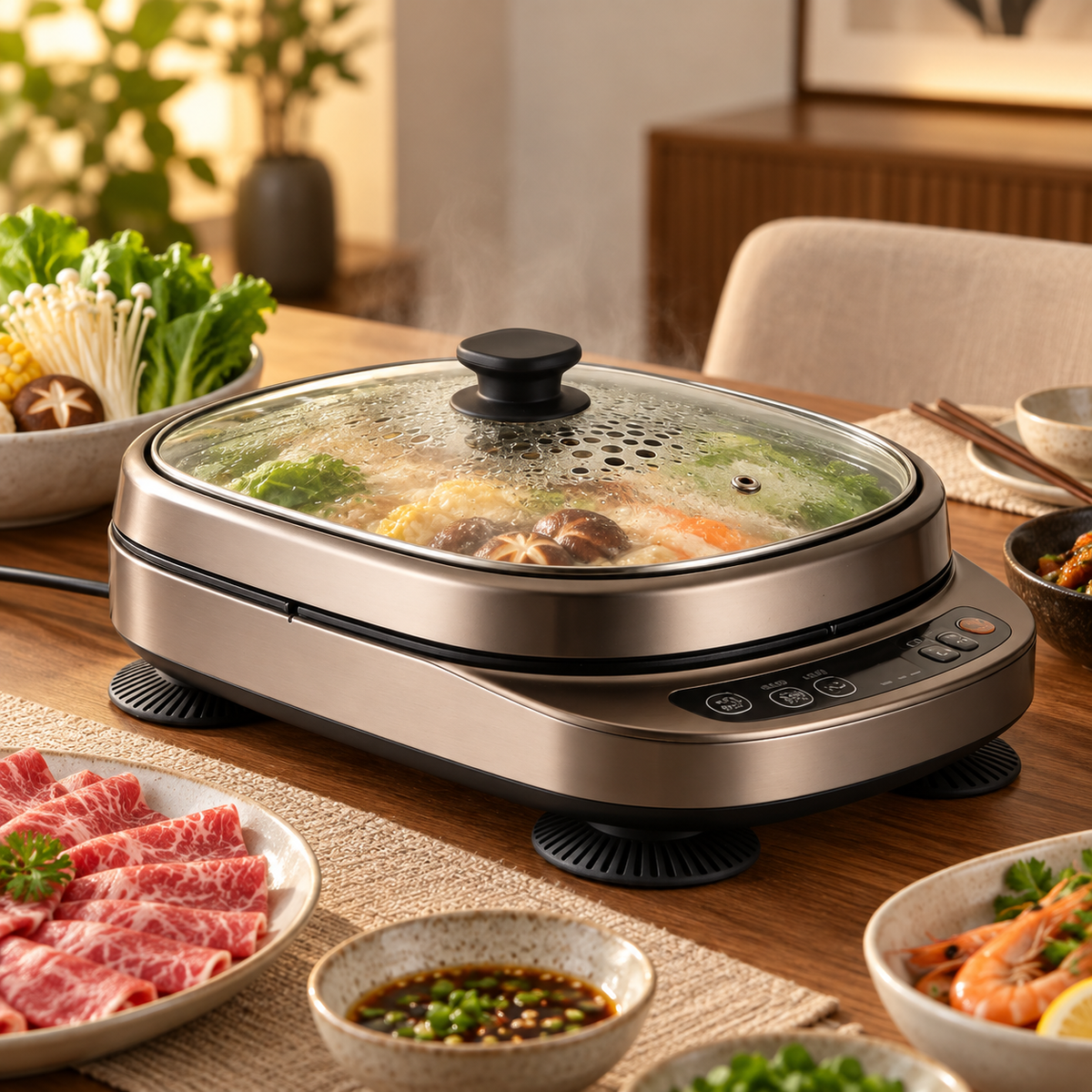 Smart Multi-Function JUVVOOS®Electric Hot Pot with Adjustable Heat Control, Non-Stick Cooking Pot & All-in-One Cooking 🍲