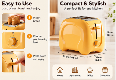 Smart Compact Household Bread Maker – Fresh Homemade Bread, Easy Operation & Versatile for Daily Home Use.🧡