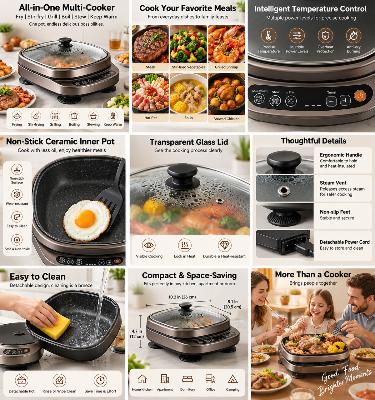 Smart Multi-Function JUVVOOS®Electric Hot Pot with Adjustable Heat Control, Non-Stick Cooking Pot & All-in-One Cooking 🍲