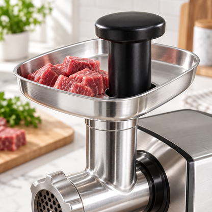 🥩 Household Quiet 2-Speed JUVVOOS®Meat Grinder ✨ Automatic Meat Mincer & Sausage Stuffer | Heavy-Duty Stainless Steel Food Processor | Easy-Clean Anti-Pinch Design for Meat, Garlic, Chili & More ⚙️