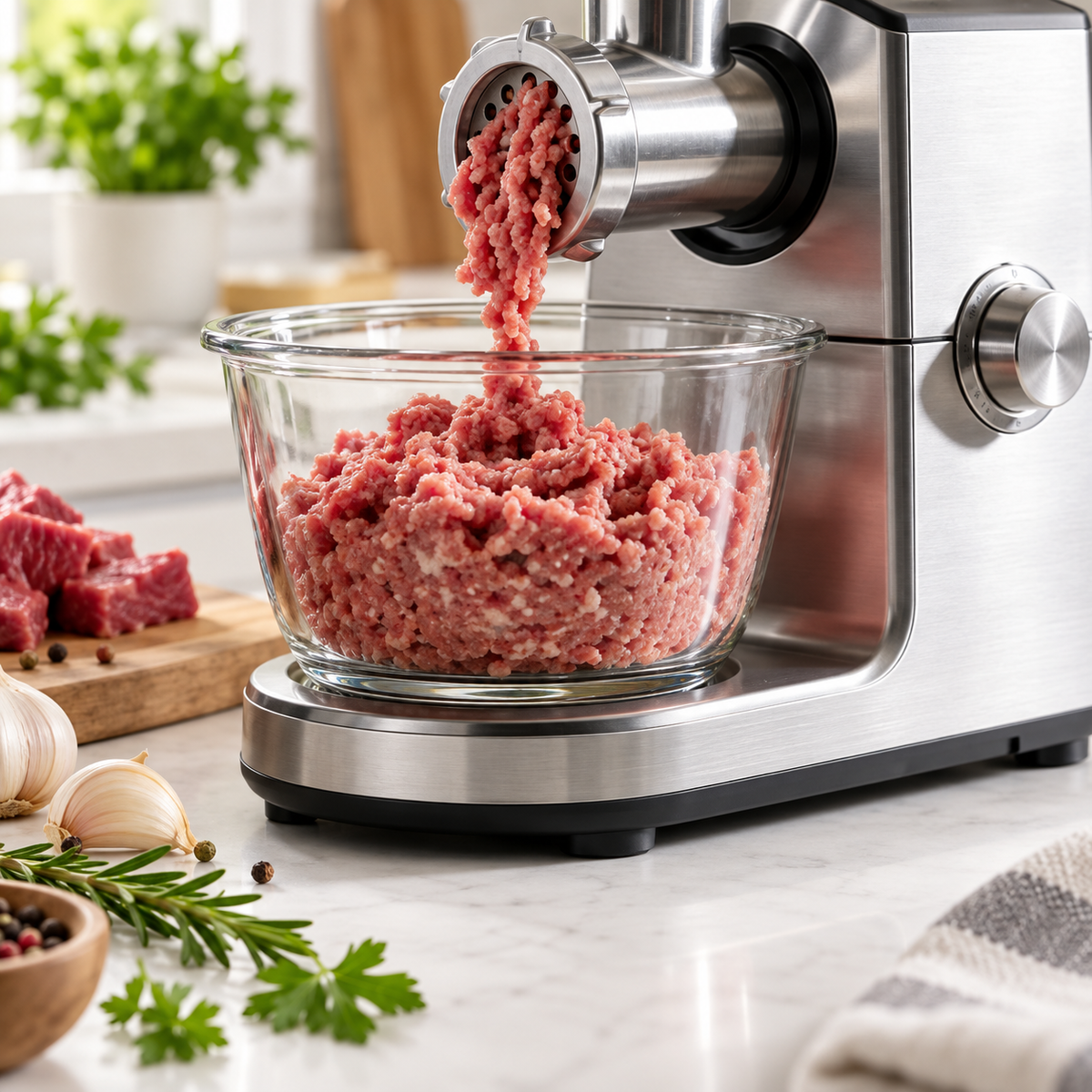 🥩 Household Quiet 2-Speed JUVVOOS®Meat Grinder ✨ Automatic Meat Mincer & Sausage Stuffer | Heavy-Duty Stainless Steel Food Processor | Easy-Clean Anti-Pinch Design for Meat, Garlic, Chili & More ⚙️