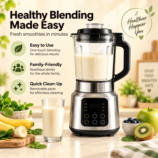 🥛✨ Smart Quiet JUVVOOS®Soy Milk Maker & Blender | Filter-Free Dry Bean Grinding | 24H Preset, Keep Warm & Self-Cleaning | Multifunctional Food Processor for Soy Milk, Smoothies & More