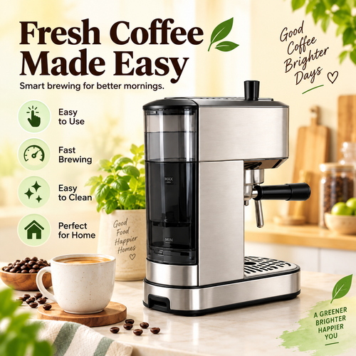 Smart Automatic JUVVOOS®Coffee Maker with One-Touch Brewing, Adjustable Strength, Removable Brew Unit & Easy-Clean Design ☕