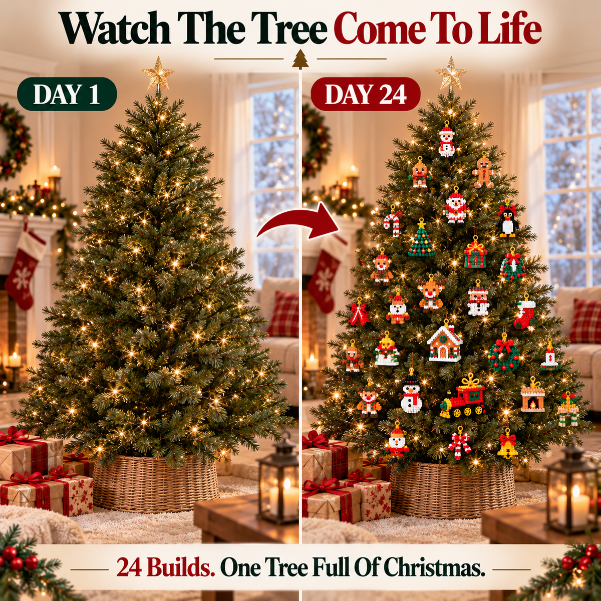 🎅🔥LAST DAY 50% OFF ✨ Christmas Countdown Brick Building Advent Calendar For Families